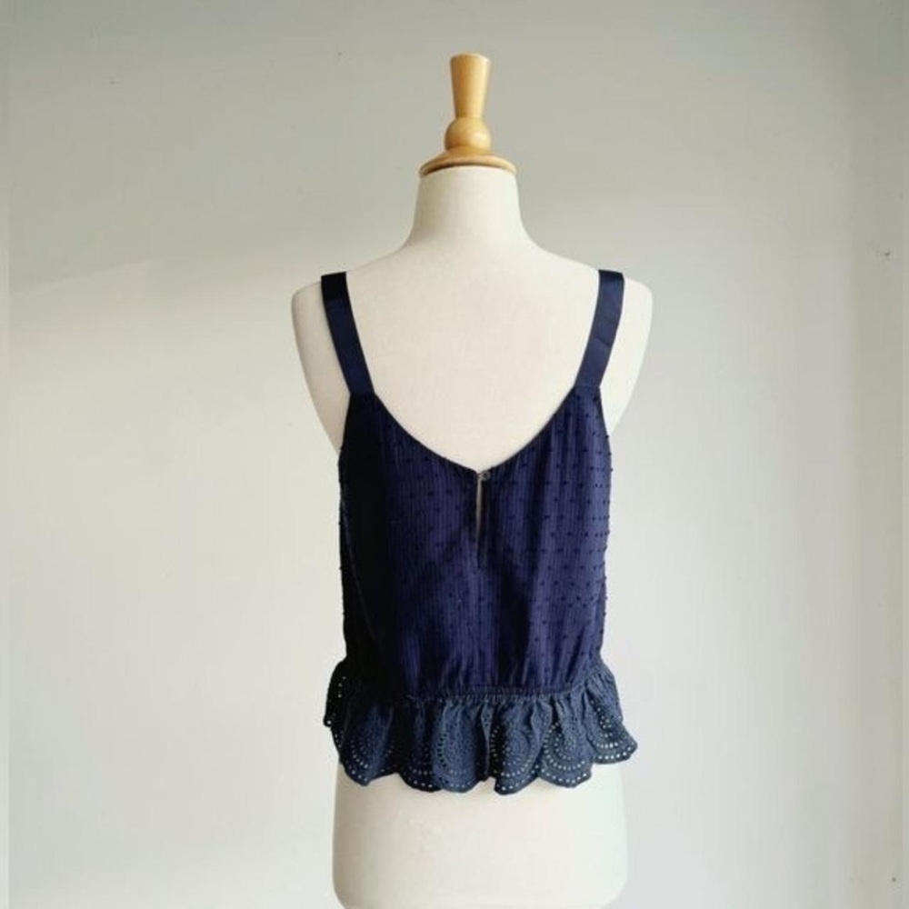 J.Crew Navy Peplum Tank Size 2 - Picture 2 of 5
